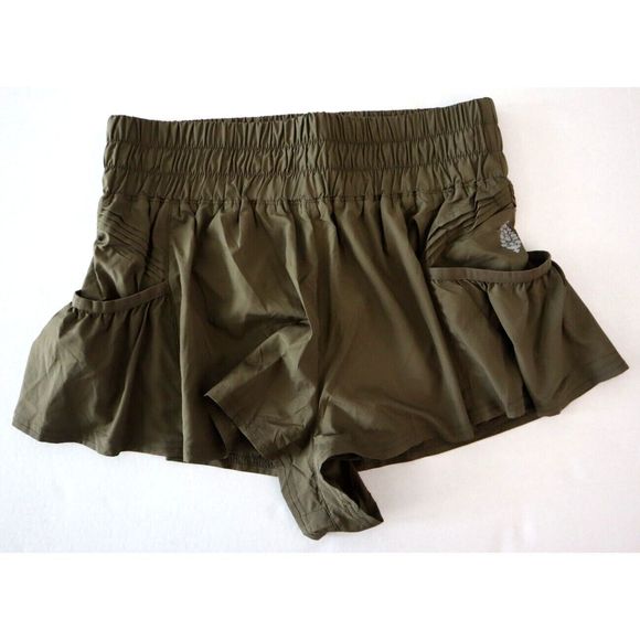 FP Movement OB1211408 Women's Sz S Olive Green Get Your Flirt On Shorts - Picture 1 of 6